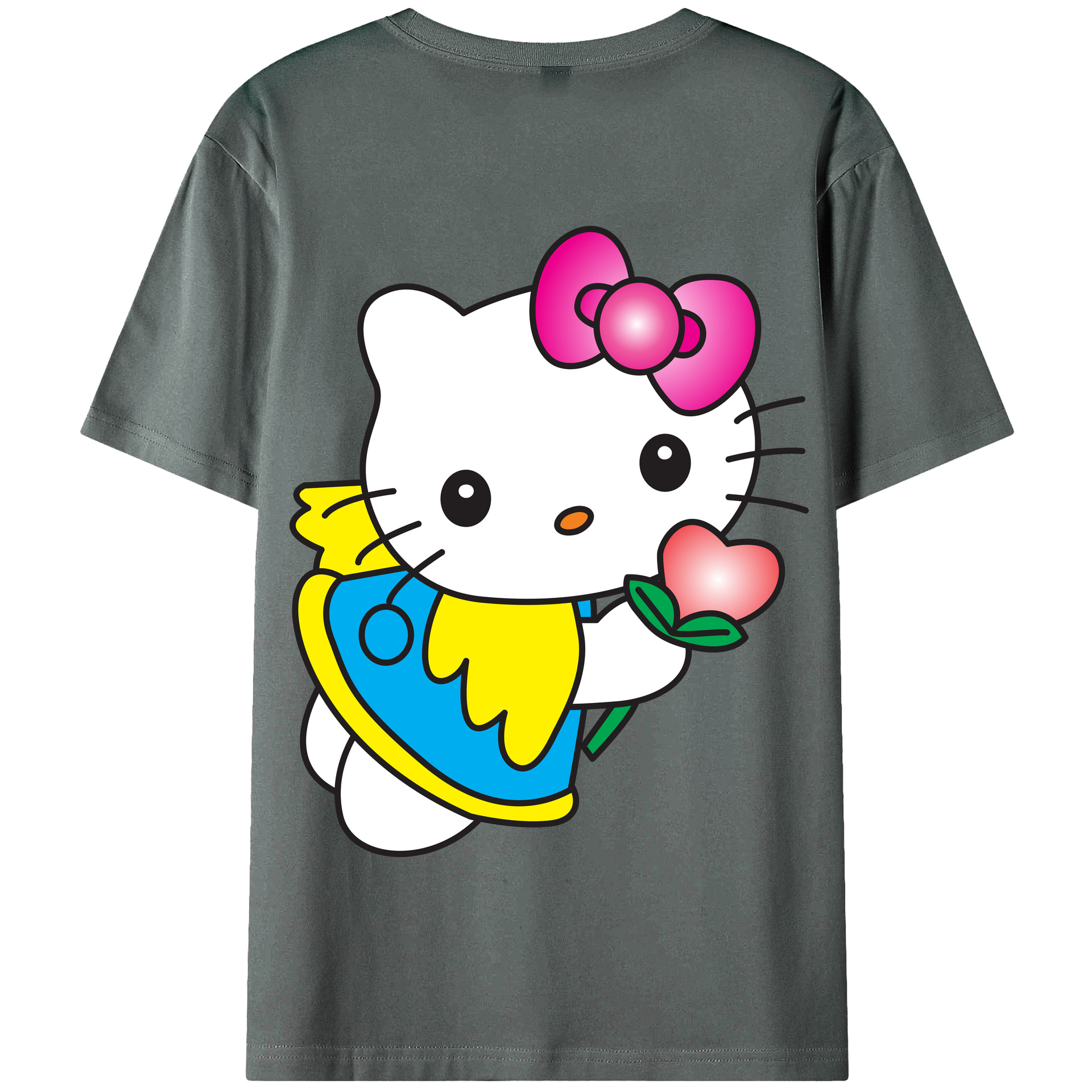 （画像用） Hello Kitty ハローキティ 綿100％半袖Tシャツ（背面プリント）